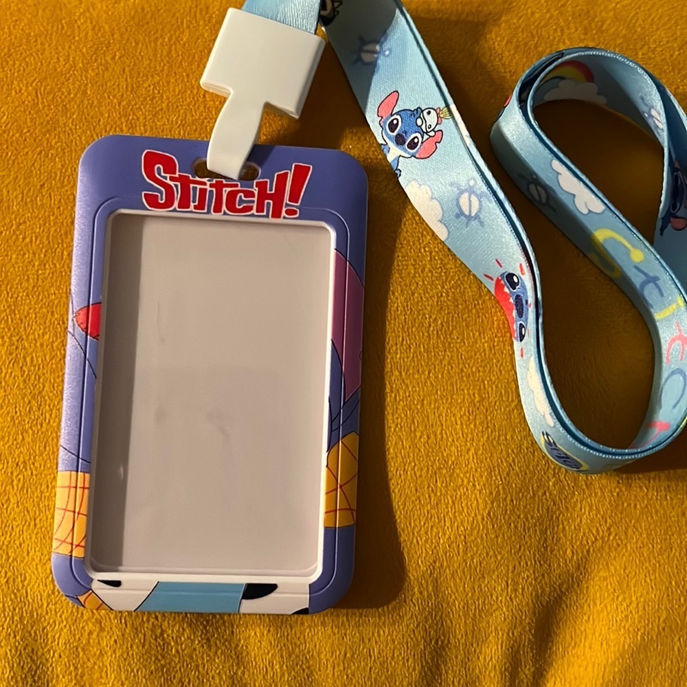 Fashion Disney Stitch Women's Name Card Case Lanyard‎